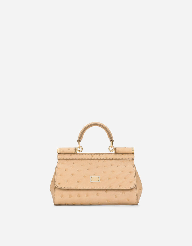 Dolce & Gabbana Sicily Mini ostrich leather handbag Dolce & Gabbana Sicily Mini ostrich leather handbag Beige BB7116B8288
