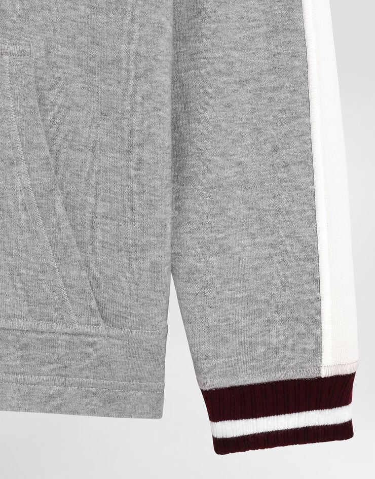 Dolce & Gabbana Hooded sweatshirt with embroidery Grey L4JWNJG7PUY