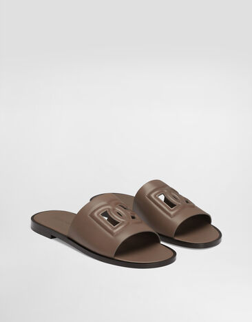 Dolce & Gabbana Sandalia pala en piel de becerro Gris Ceniciento A80397AO602