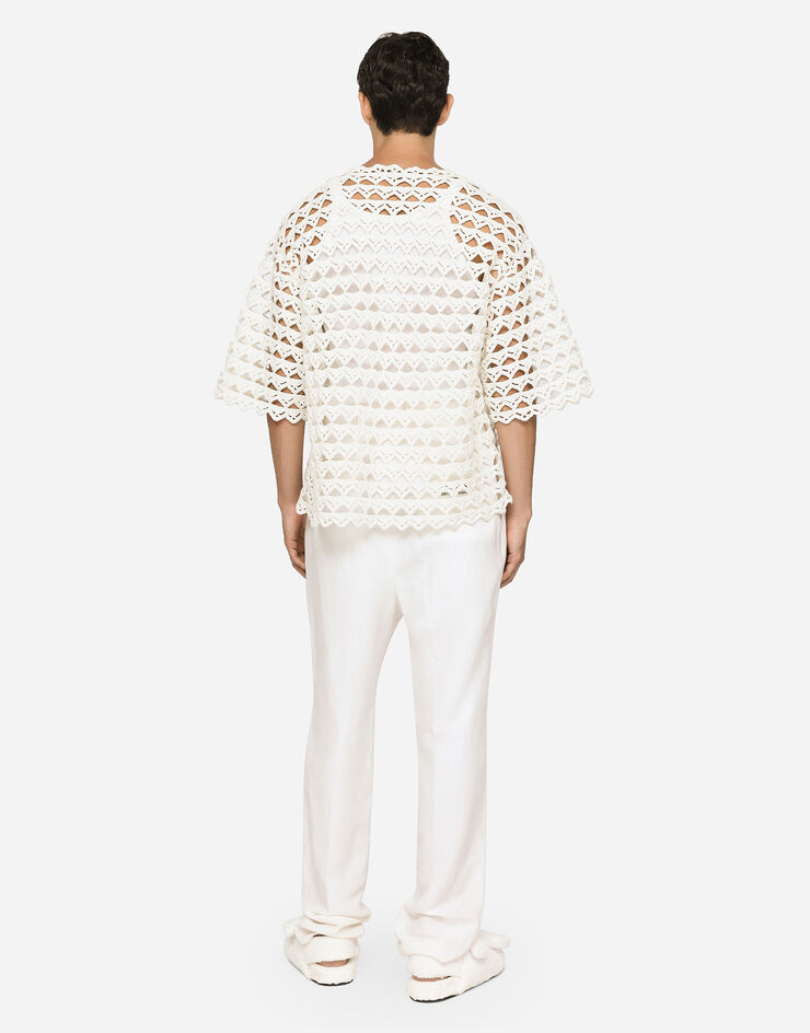 Dolce & Gabbana Cotton round-neck sweater White GXO78TJACY3