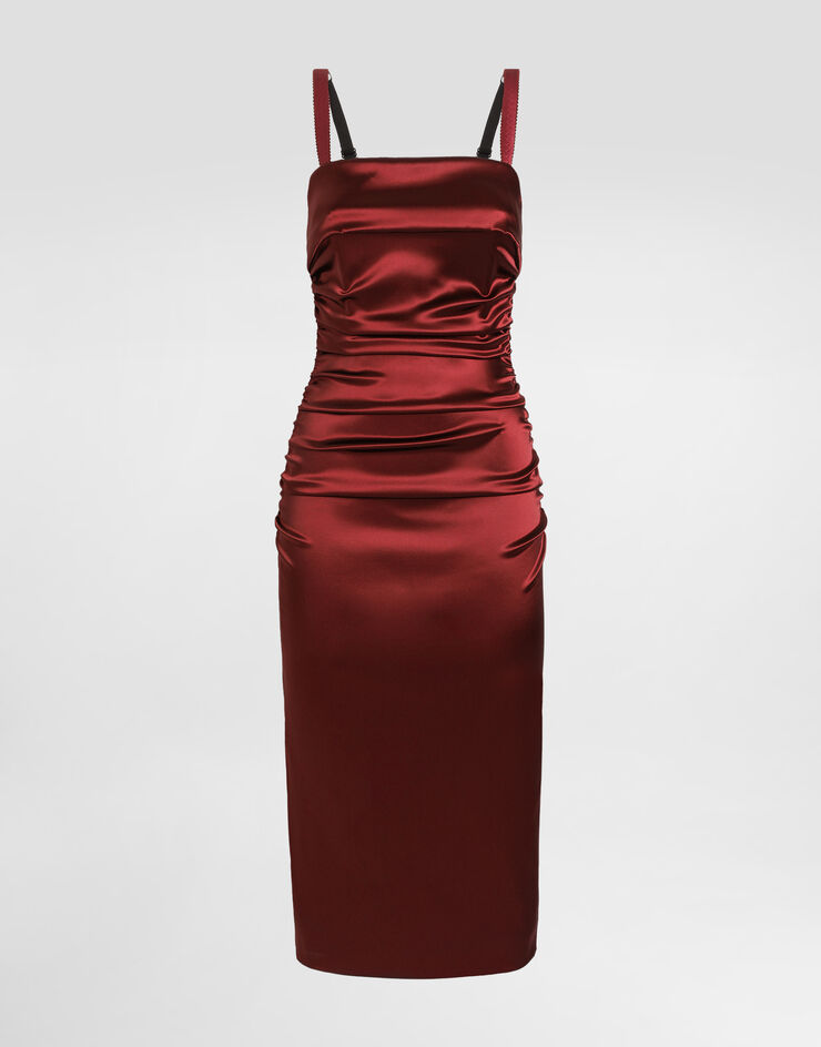 Dolce & Gabbana Dress in stretch satin Bordeaux F6TYJTFURAD