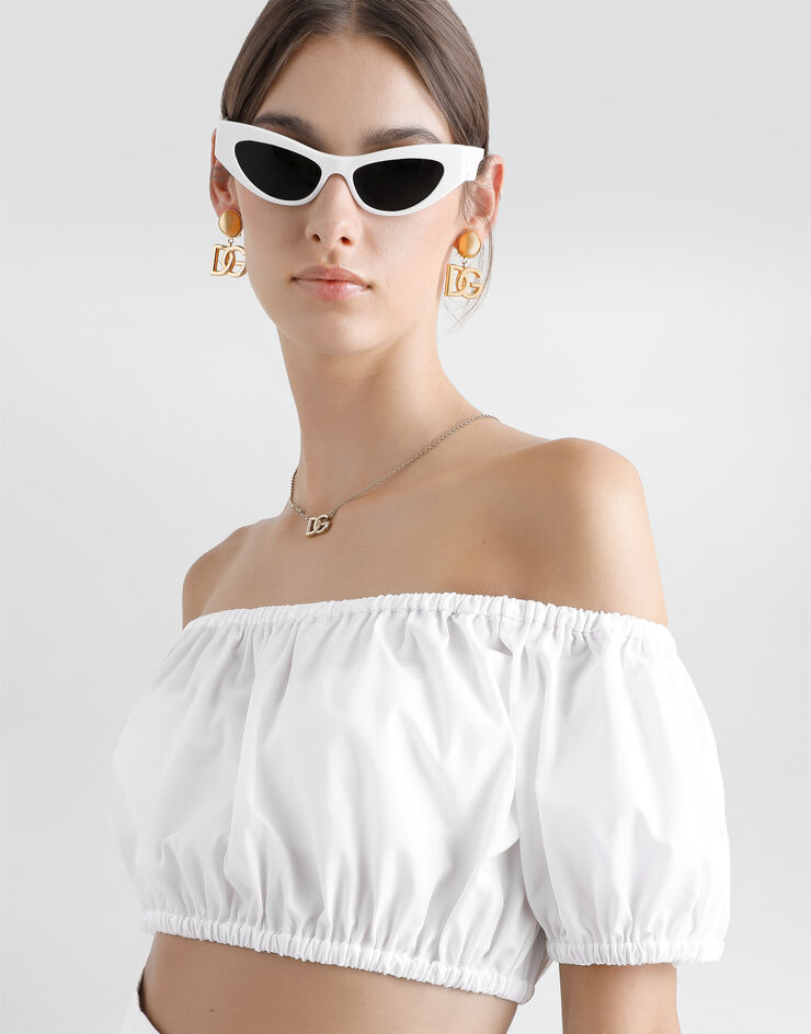 Dolce & Gabbana 棉质一字领上衣 白 F755RTFU61A