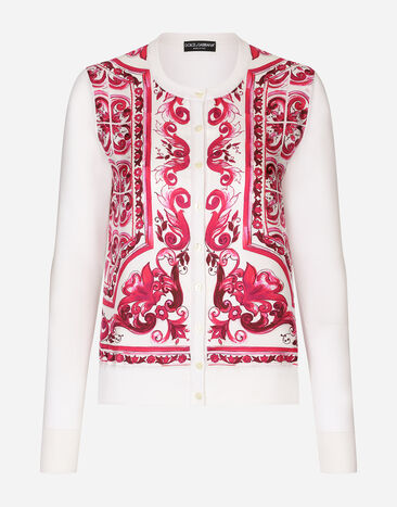 Dolce & Gabbana Majolica-print silk and twill cardigan Print FXX25TJCVS9