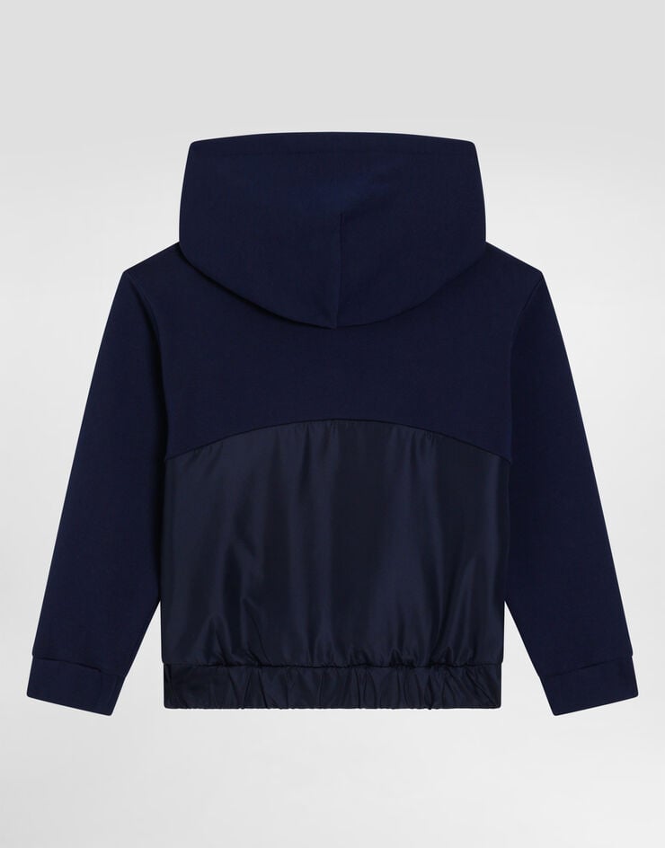 Dolce & Gabbana Jersey hoodie with Dolce&Gabbana print Blue L4JWMCG7PDQ