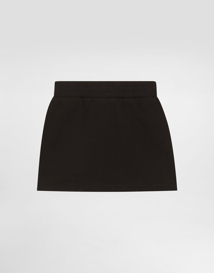 Dolce & Gabbana Fleece skirt with print Black L5JIC1G7PWH