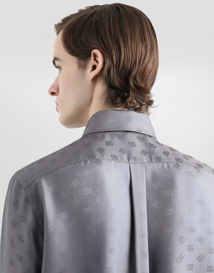 Dolce & Gabbana DG logo martini shirt in jacquard Grey G5MM4TFJ1JY