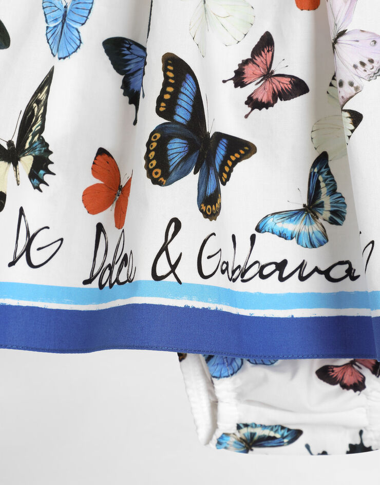 Dolce & Gabbana Butterfly-print poplin and jersey dress Print L2JD9PG7O0M