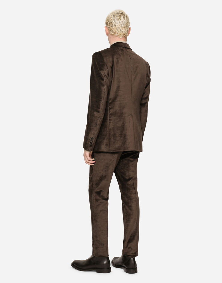 Dolce & Gabbana Velvet Sicilia-fit suit Marrón GKLOMTFUVMF