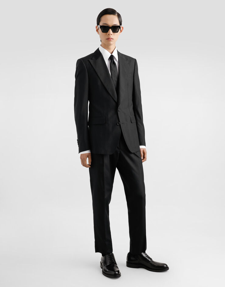 Dolce & Gabbana 真丝单排扣解构西装套装 黑 GK01ZTFU1NH