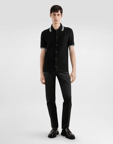 Dolce & Gabbana Cotton piqué shirt Black G5NQ1THU7UT