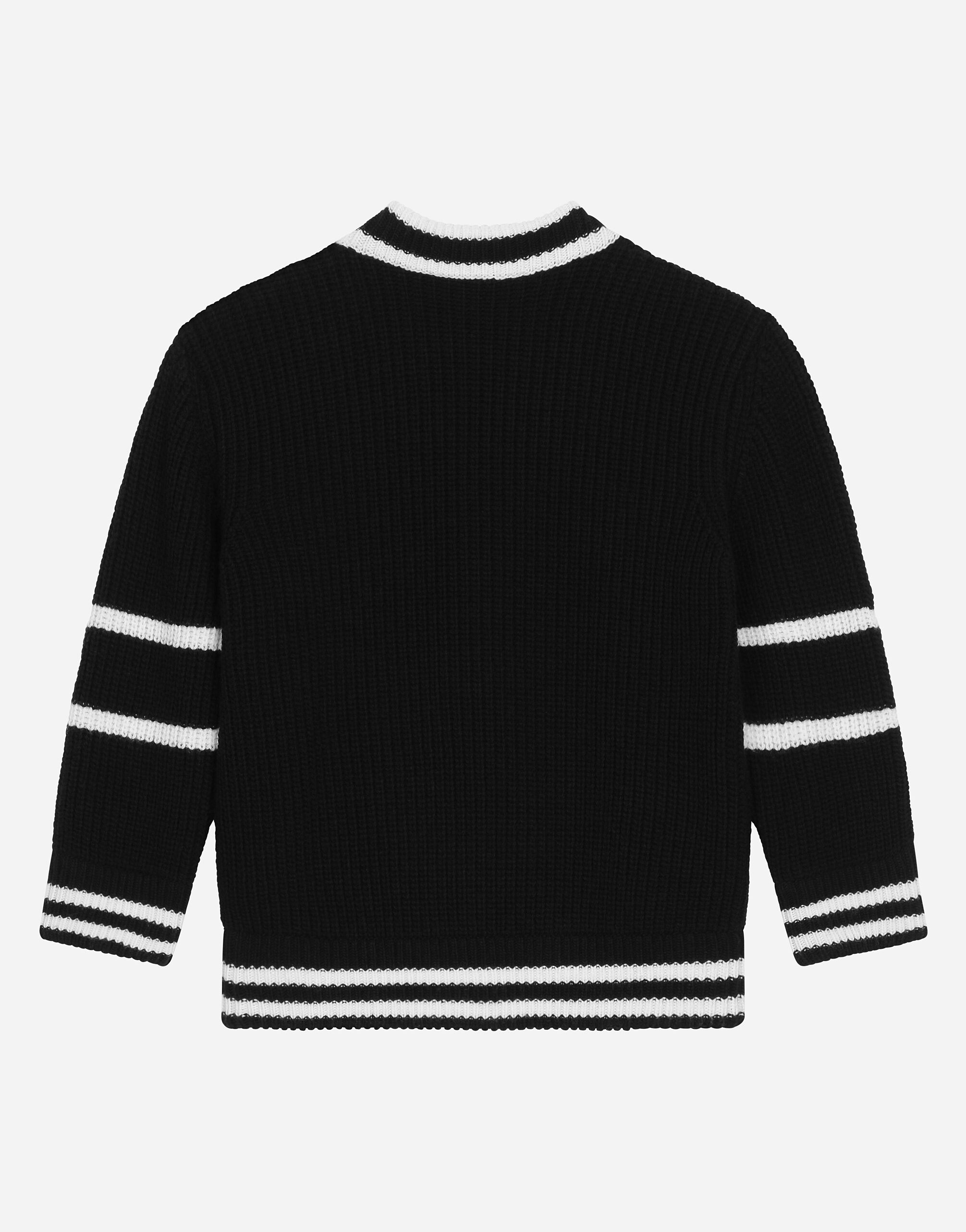 Blackのボーイズ Dolce&Gabbanaロゴ ニット カーディガン