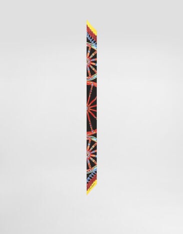 Dolce & Gabbana Bandeau 6x100 aus Seidentwill mit Carretto-Print Multicolor FS215AGDDU4