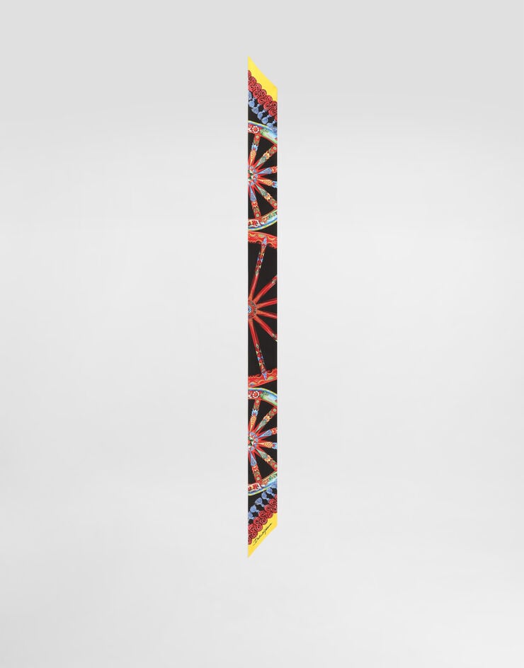 Dolce & Gabbana Bandeau 6x100 aus Seidentwill mit Carretto-Print Multicolor FS215AGDDU4