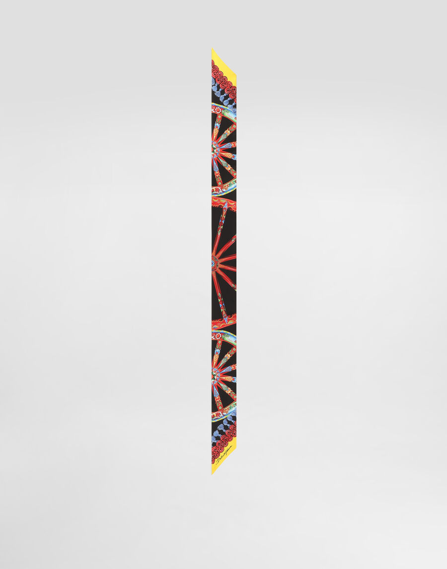 6x100 carretto-print silk twill bandeau