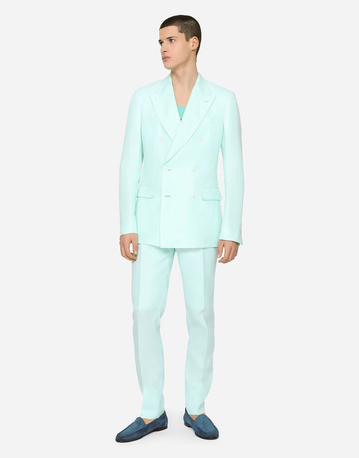 Dolce & Gabbana Double-breasted linen Sicilia-fit suit Multicolor GKLKMTFU4GM