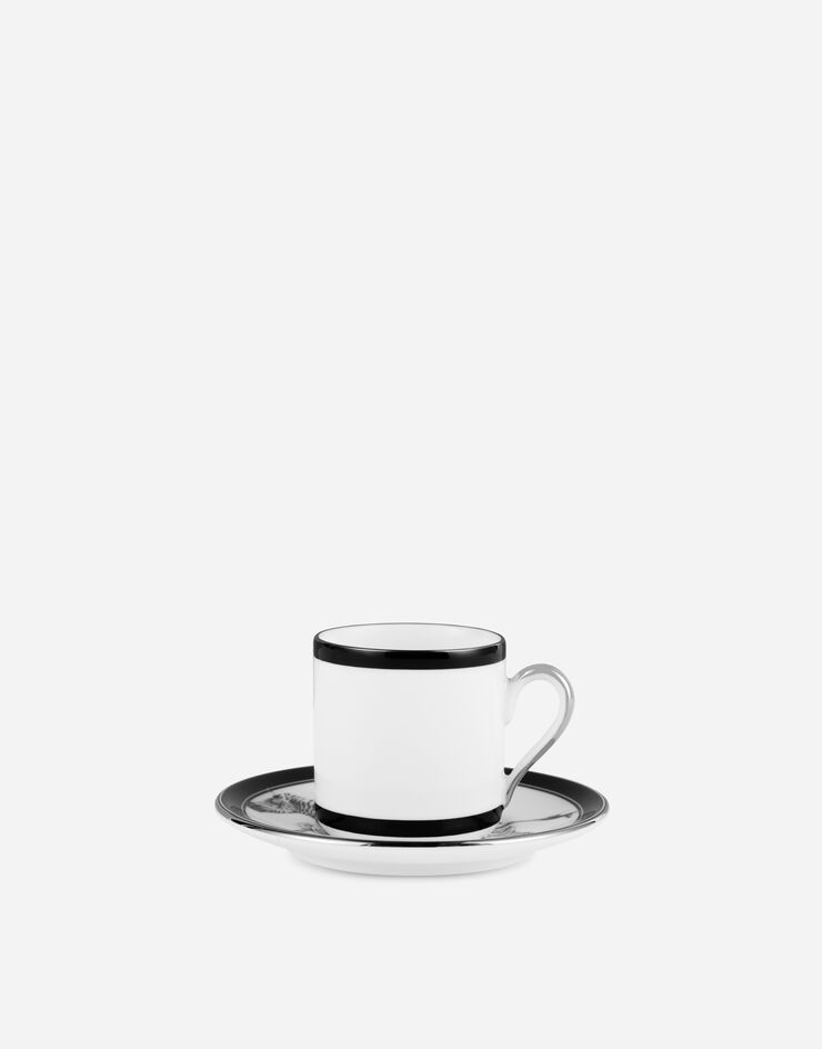 Dolce & Gabbana Tasse à Café avec Soucoupe en Porcelaine Multicolore TC0092TCAH3