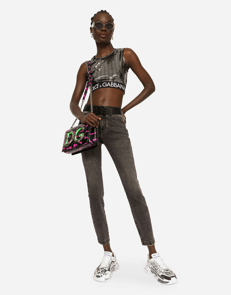 Dolce & Gabbana Jeans aus Baumwolle mit roher Taillennaht Mehrfarbig FTCHODG8CO7