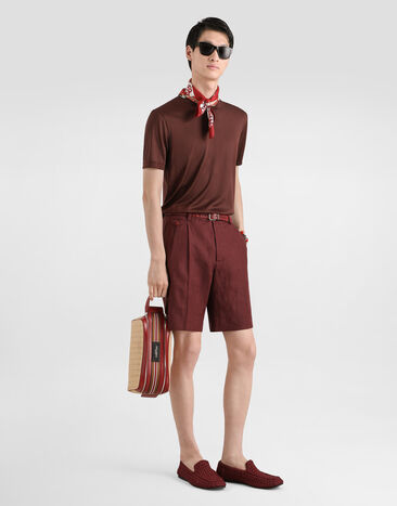Dolce & Gabbana تي شيرت برقبة مستديرة من حرير Red G8ST1TG7P0F