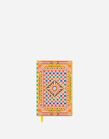 Dolce & Gabbana Kleines Blanko-Notizbuch aus Leinen Mehrfarbig TCC087TCAG5