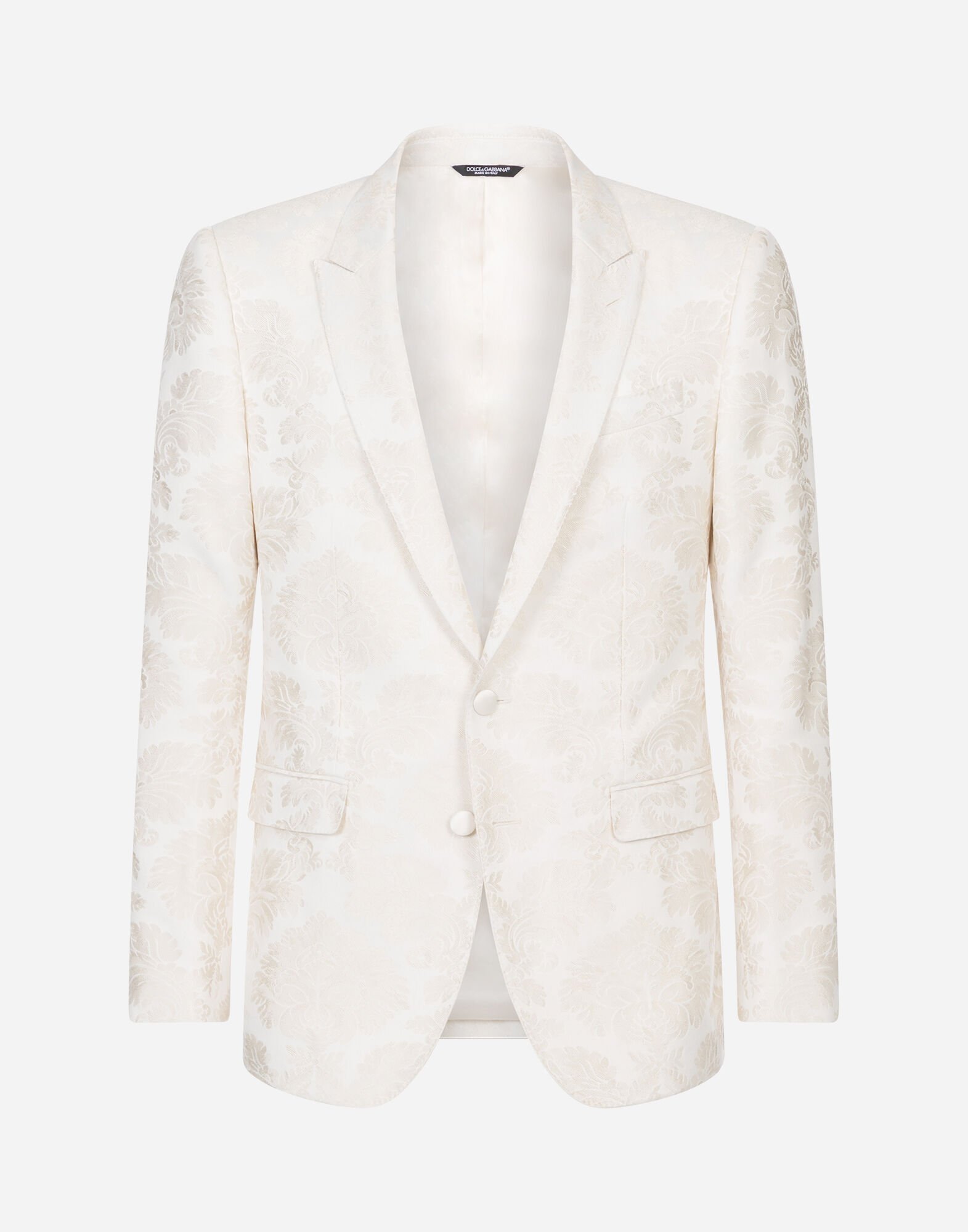 Dolce & Gabbana Floral jacquard martini-fit suit White G2NW1TFU4DV