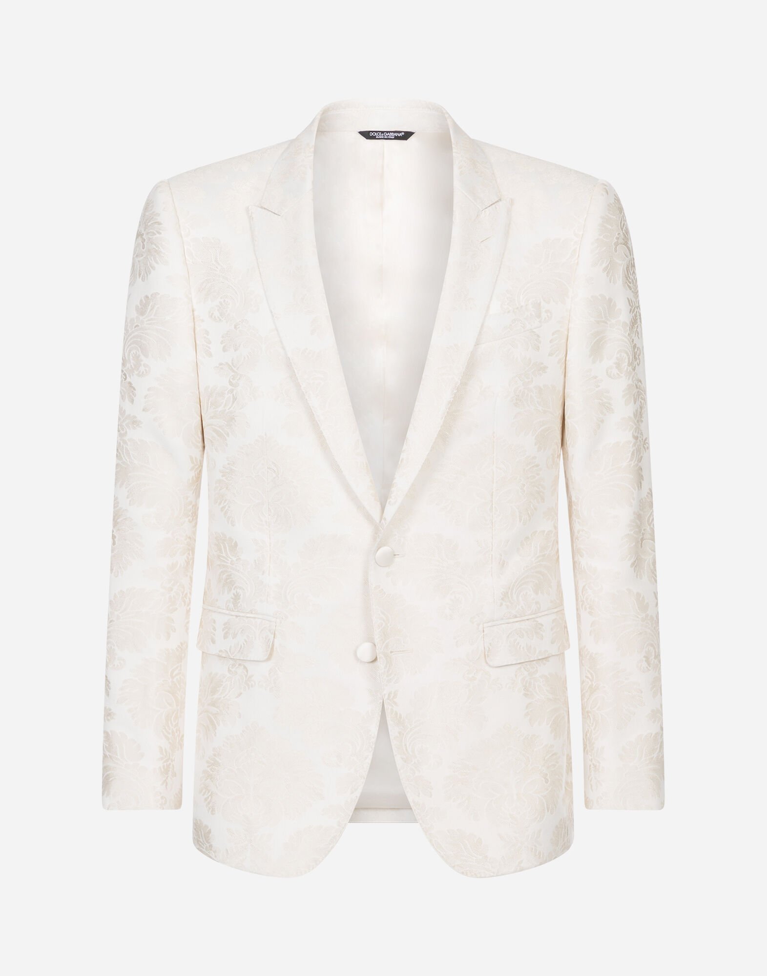 Floral jacquard martini fit suit in White for Dolce Gabbana US