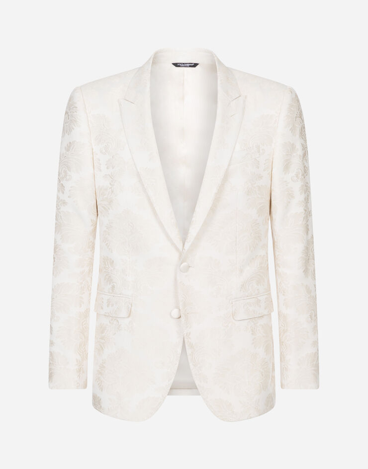 Dolce & Gabbana Floral jacquard martini-fit suit White GK0RMTHJMLP