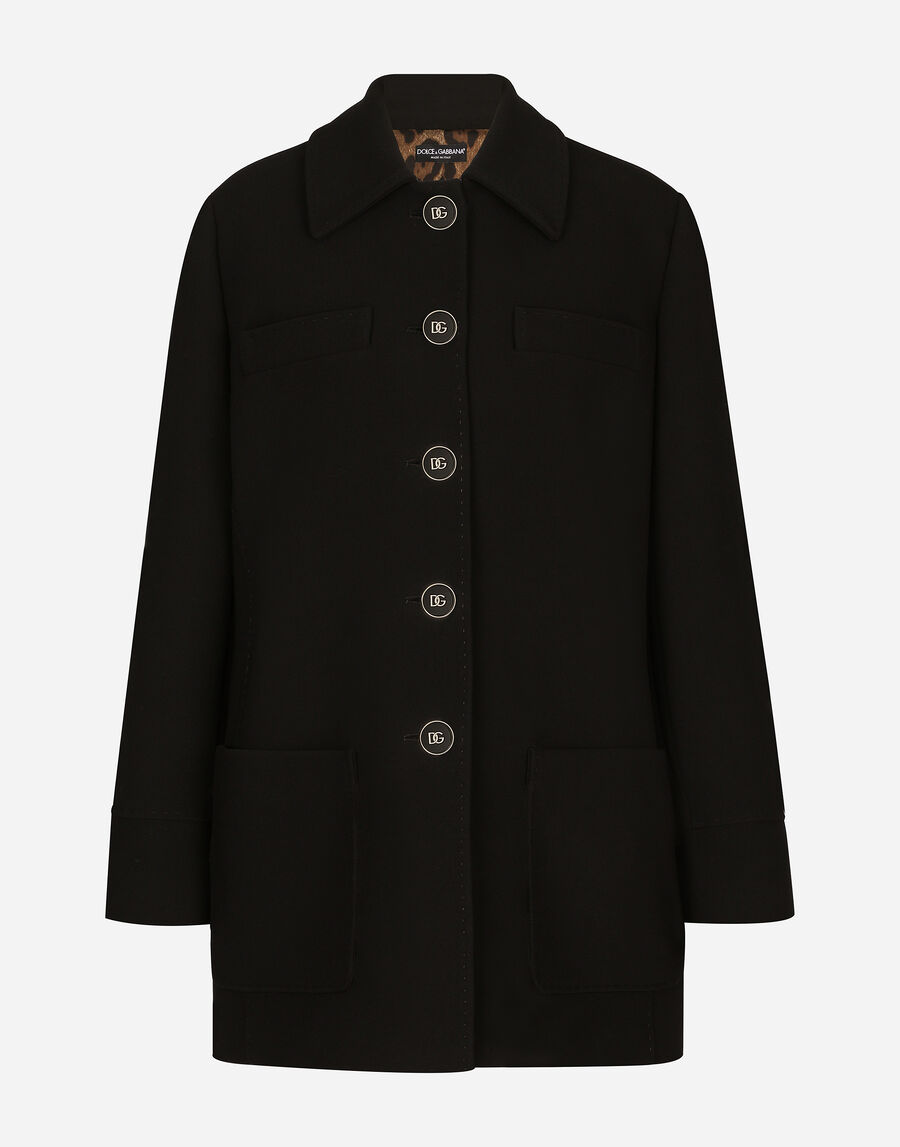 Double crepe peacoat with galalith buttons