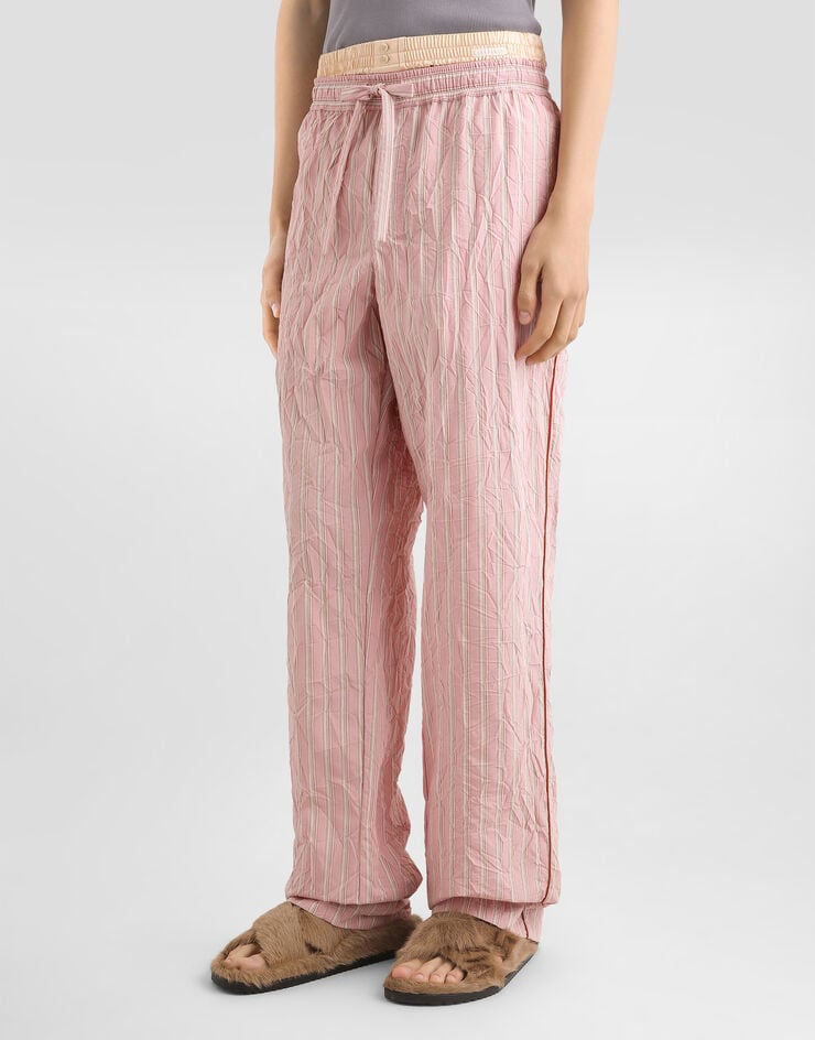 Dolce & Gabbana Crinkled striped fabric vanity trousers Multicolor GVRMATFBMFS