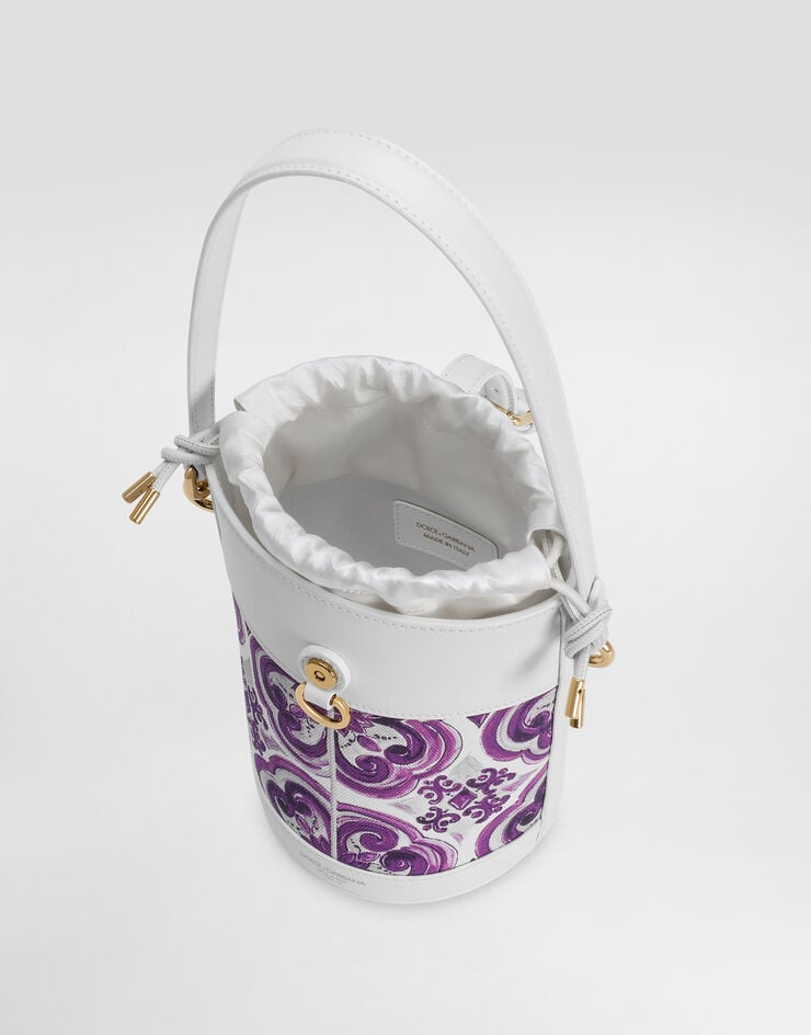 Dolce & Gabbana Capri canvas Majolica-printed bucket bag Multicolor BB7816AO514