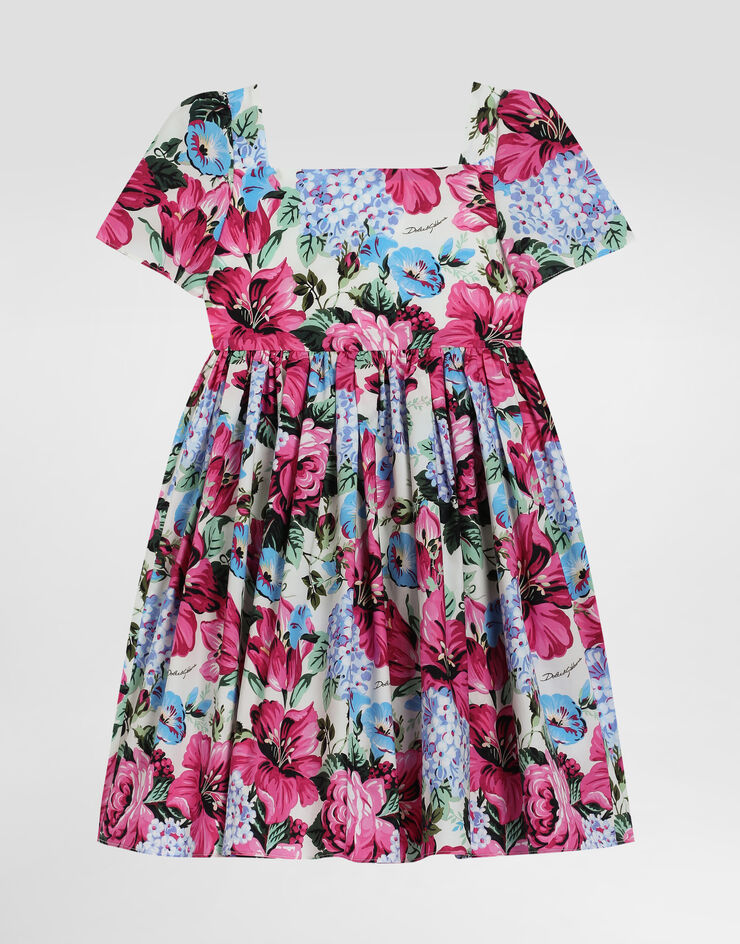 Dolce & Gabbana Printed poplin dress Multicolor L53DF6HS5TP