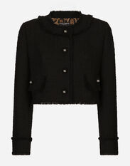 Dolce & Gabbana Short raschel tweed jacket White F29UCTFU1L6