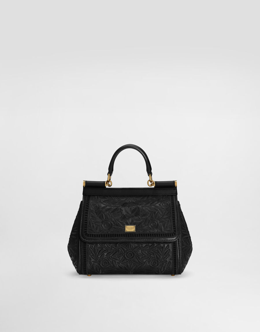 Small Sicily handbag in plongé nappa calfskin