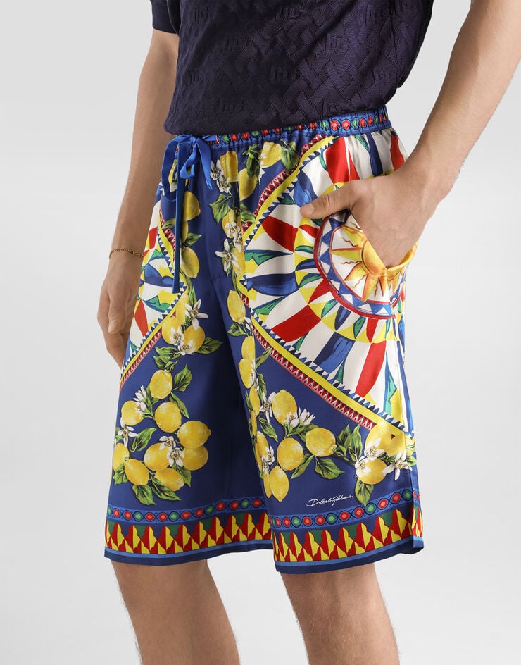 Dolce & Gabbana Carretto-print silk twill bermuda Dolce & Gabbana Carretto-print silk twill bermuda Multicolor GV37ATHI14K