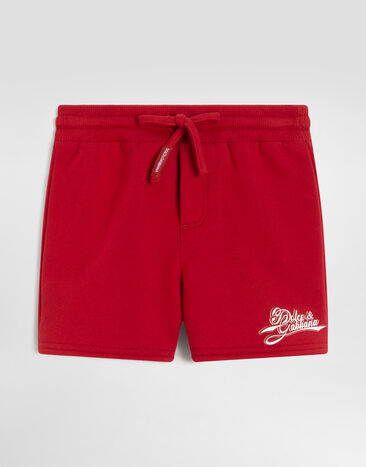 Dolce & Gabbana Fleece bermuda shorts with logo Red L1JQS2G7P4X
