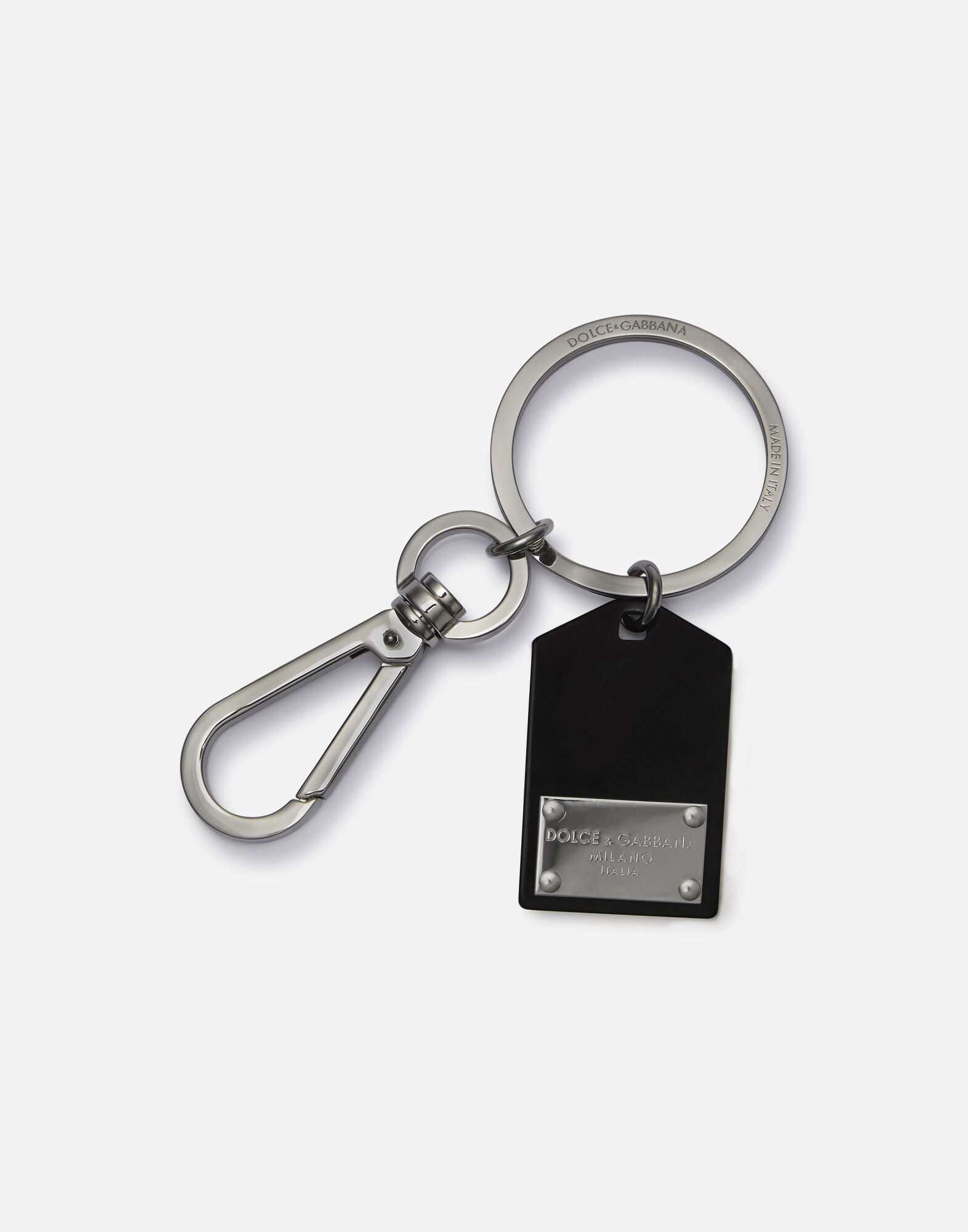 Key ring with branded plate