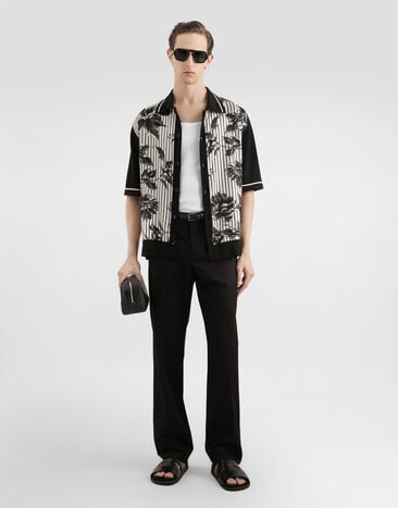 Dolce & Gabbana Silk and cotton shirt with twill Multicolor GXV90TJGMF4