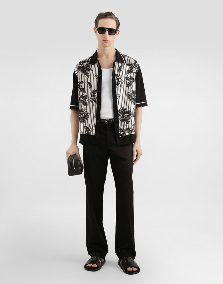 Dolce & Gabbana Silk and cotton shirt with twill Multicolor GXV90TJGMF4