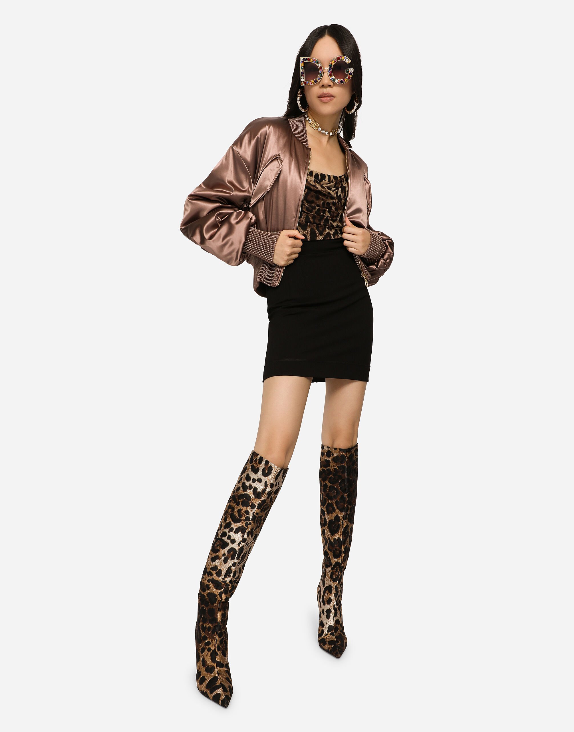 Jersey miniskirt in Black for Women | Dolce&Gabbana® US