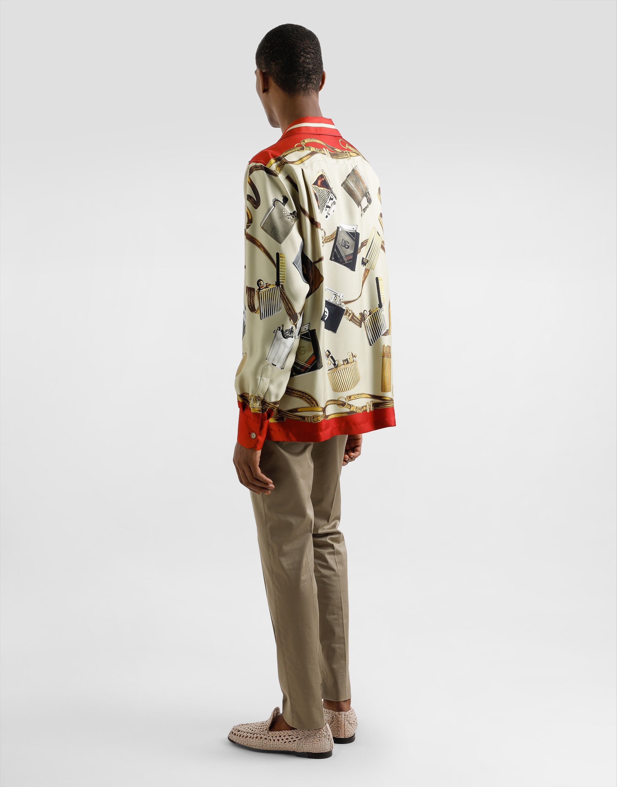 Silk shirt with lighter print in Print for Men