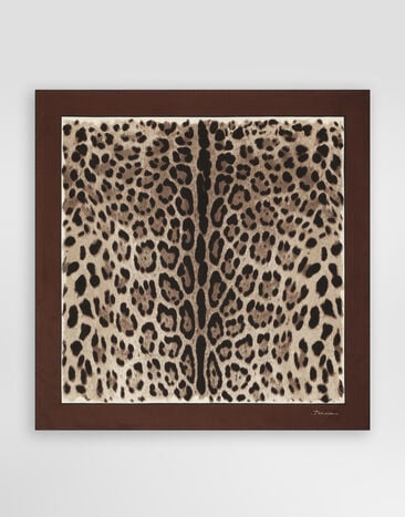 Dolce&Gabbana Leopard-print twill scarf (90x90) Brown FN090RGDBYX