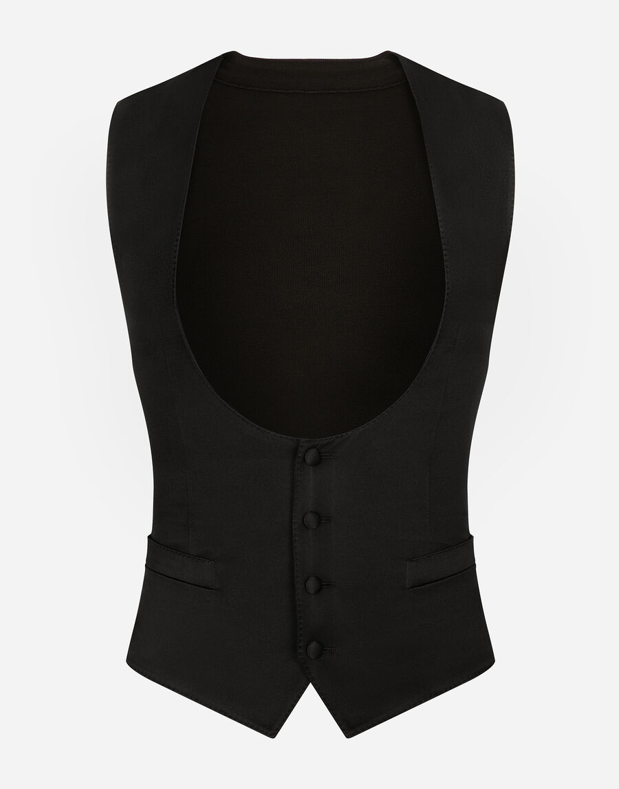 Single-breasted silk vest
