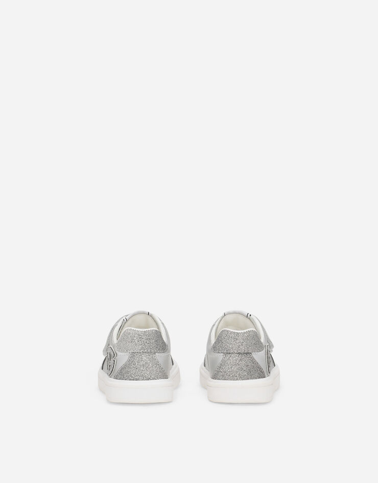 Dolce & Gabbana Foiled lambskin DG Original low-top sneakers with DG logo Silver DN0212AA745