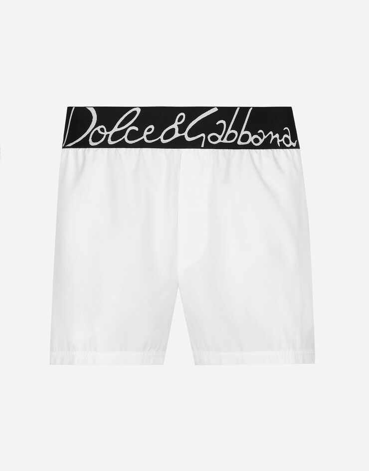 Dolce & Gabbana Short swim trunks with Dolce&Gabbana logo White M4F27TFUSFW