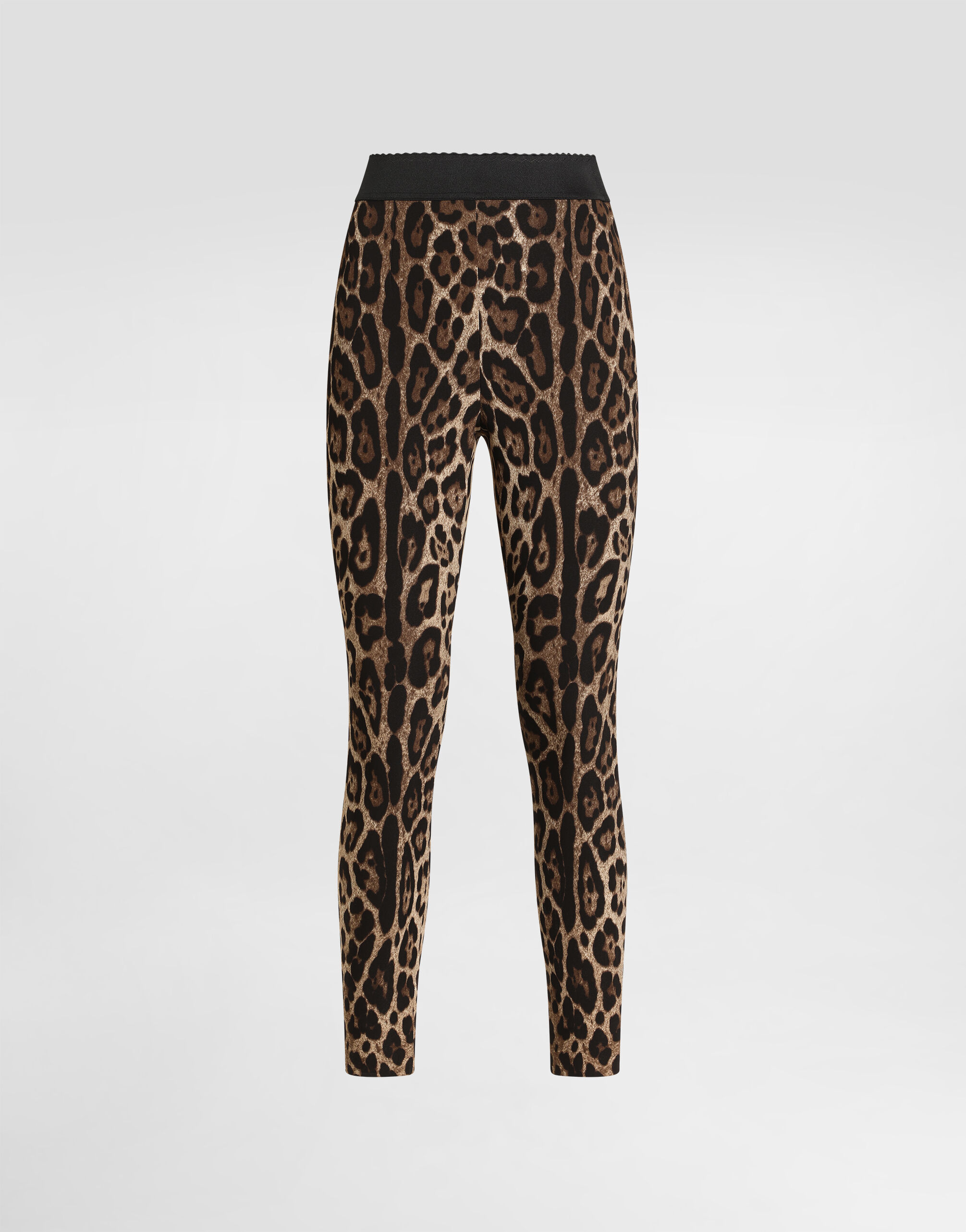 Leo-print cady leggings