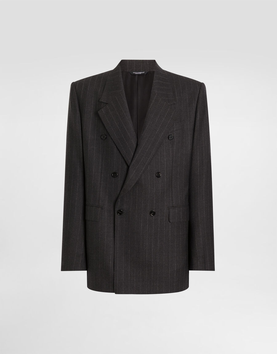 Palermo double-breasted pinstripe wool jacket