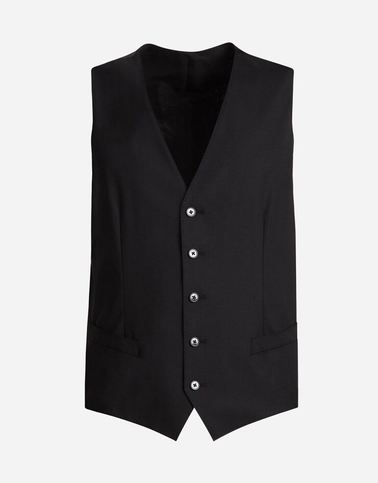 Dolce & Gabbana Gilet en laine à cinq boutons Noir G7505TFUBBG