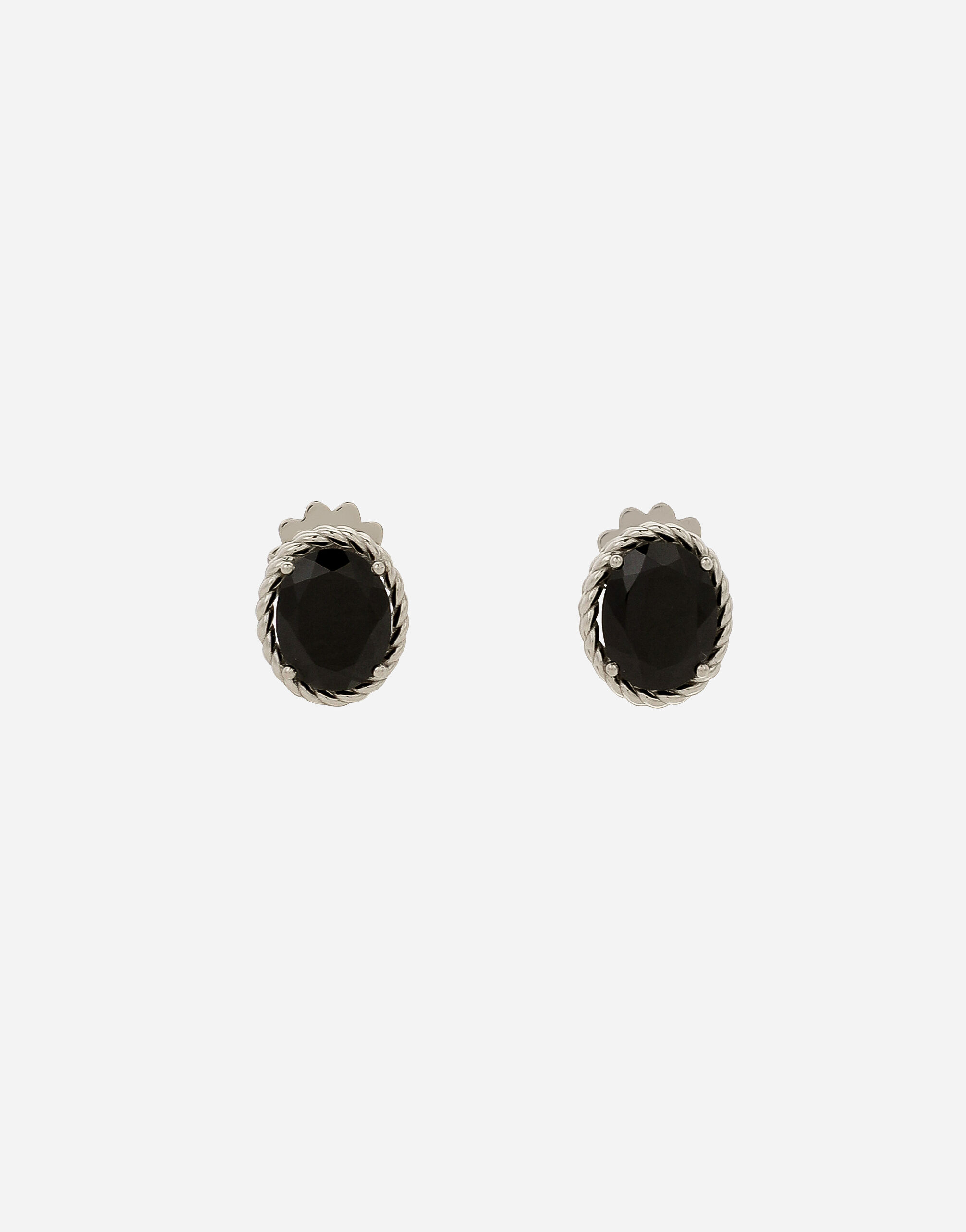 Dolce & Gabbana Pendientes Anna en oro blanco de 18 kt con espinelas negras Dorado WERA2GWPE01