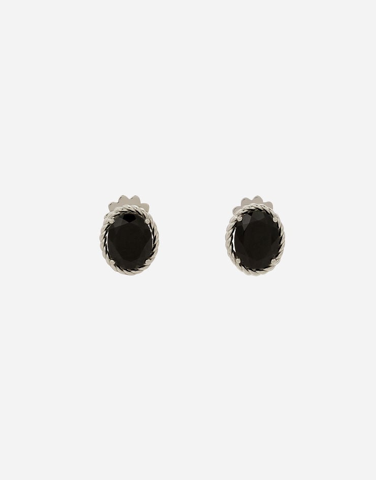 Dolce & Gabbana Anna 黑色尖晶石与18K白金耳环 白 WEQA1GWSPBL