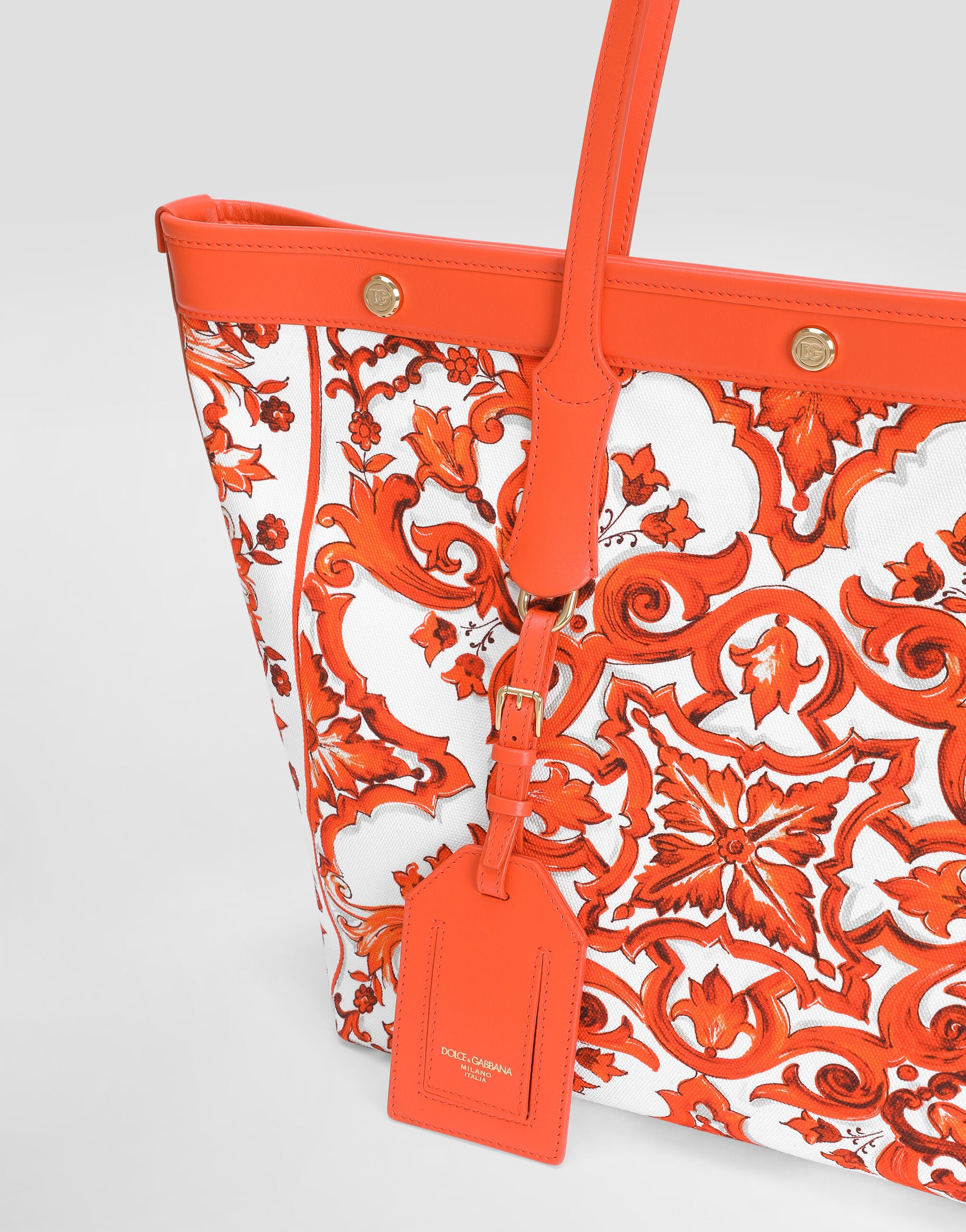 Atene shopping bag in majolica-print canvas in Multicolor for