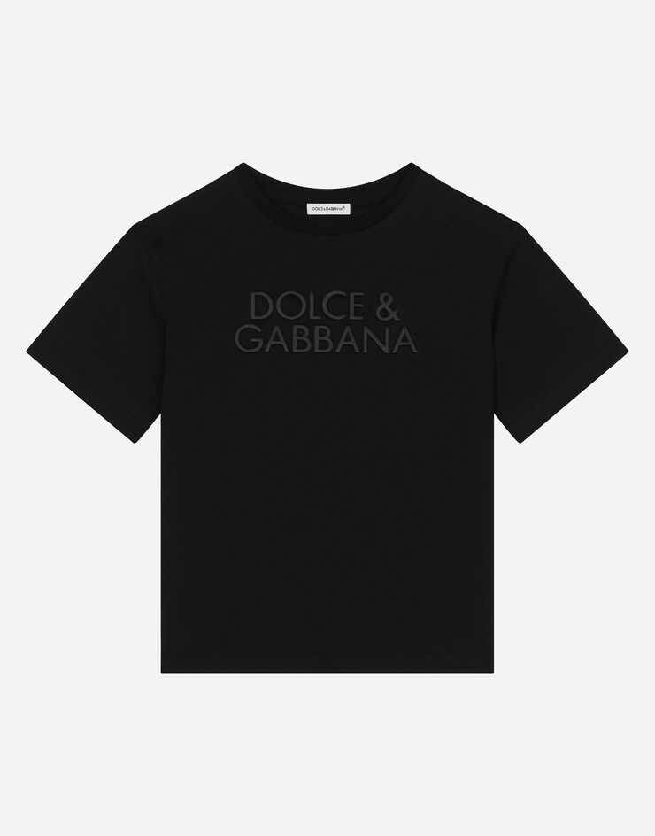 Dolce & Gabbana Jersey T-shirt with Dolce&Gabbana logo Black L4JTHUG7N0D